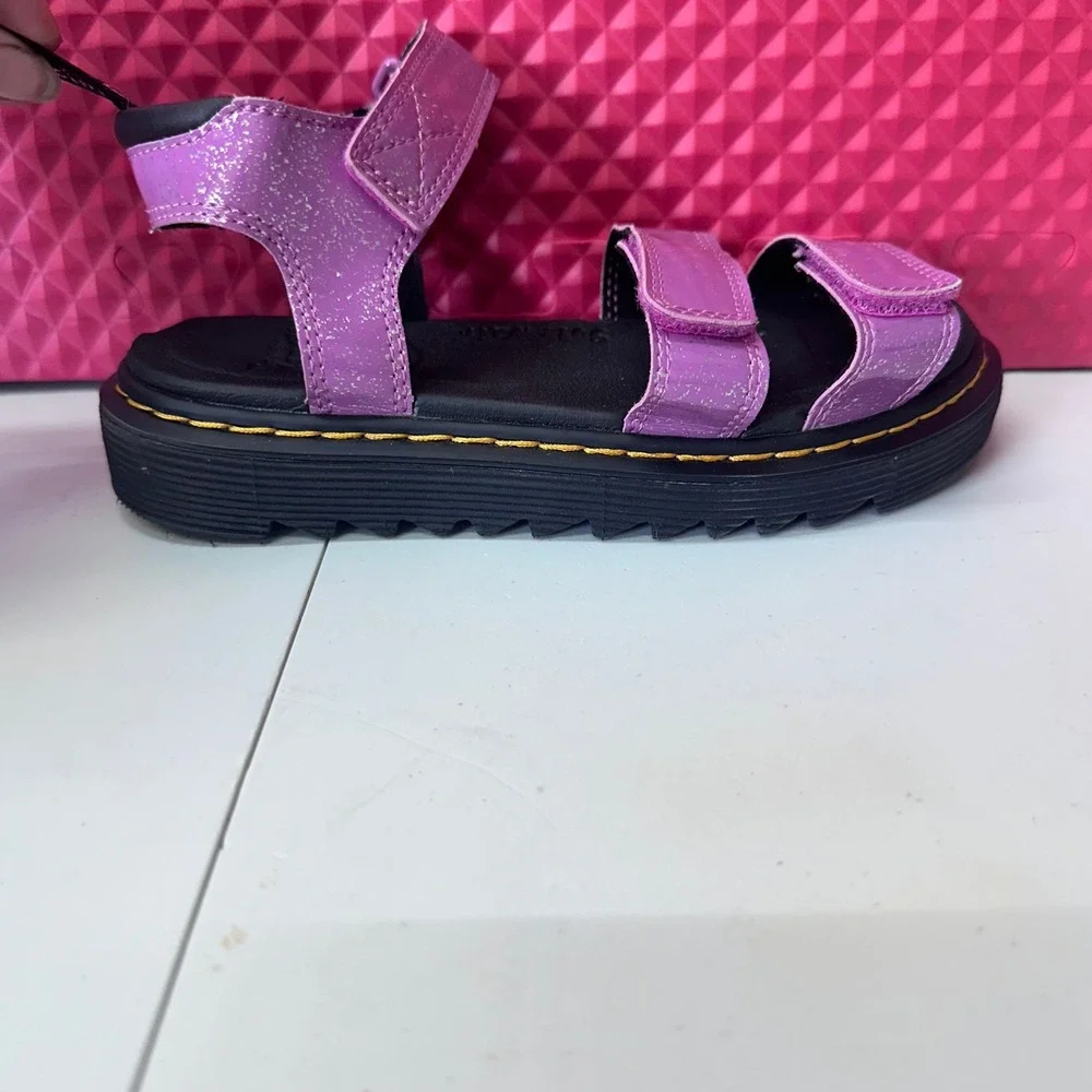 Dr. Martens Klaire J Purple Glitter Strappy Sandals Kids Size 2 US 33 EU AW004